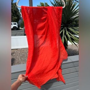 Orange Red Scarf from France